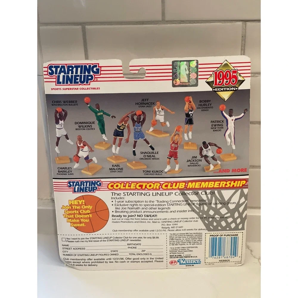 Vtg Chris Webber Starting Lineup Figure Card Washington Bullets NBA 1995 Sealed